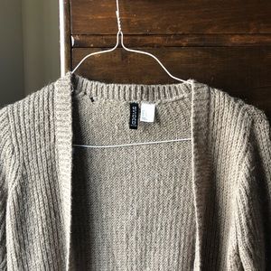 H and M tan cardigan